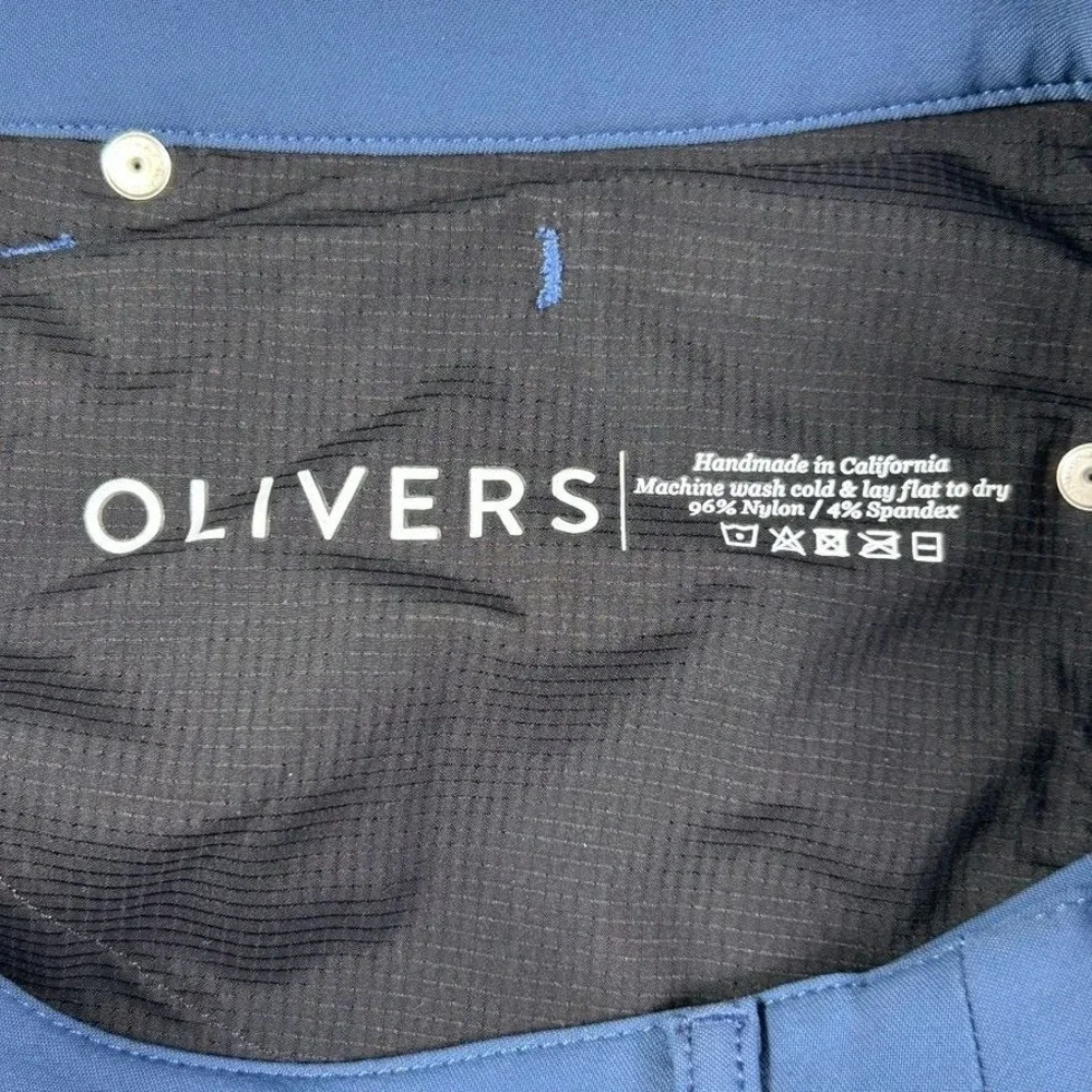 Olivers Apparel Straight Fit Performance Pants Mens 32 Navy Blue Athletic Casual